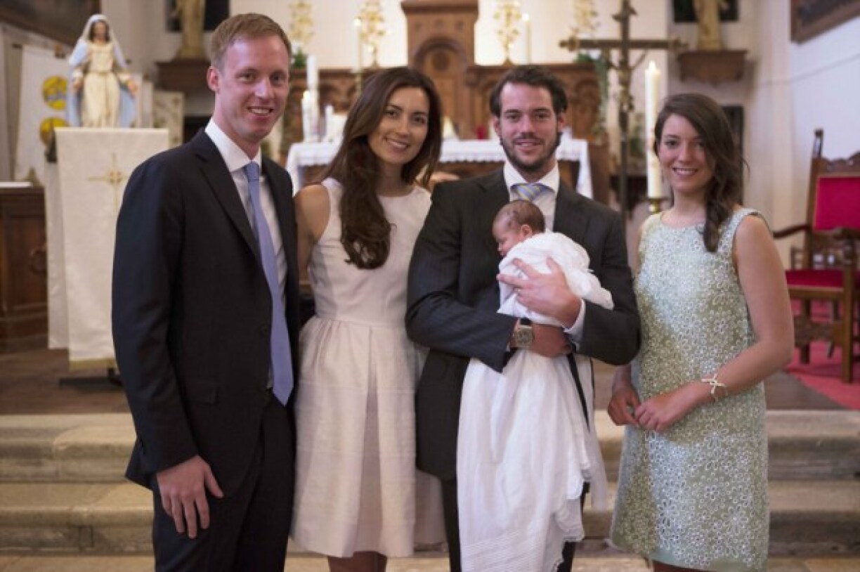 Princess Alexandra at the christening of her god-daughter Princess Amalia of Nassau in 2014.