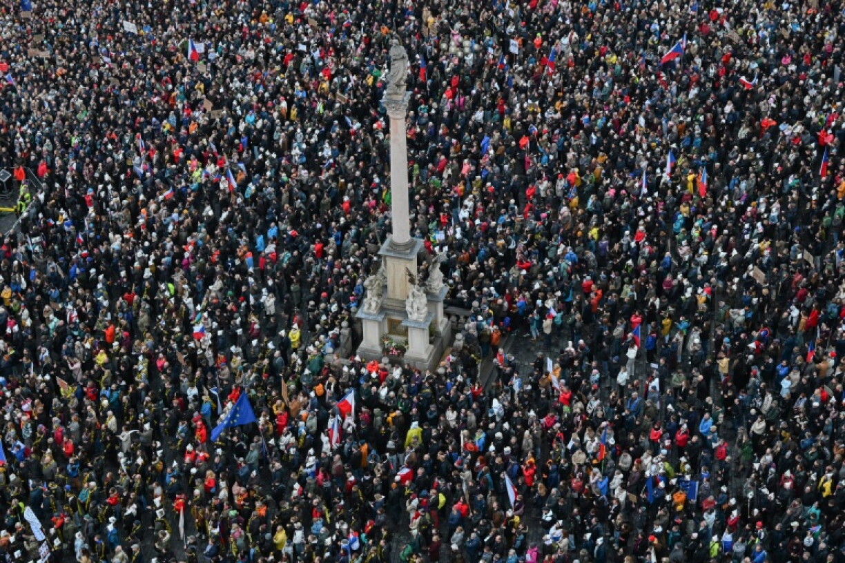 Thousands turned out in Prague's Old Town Square