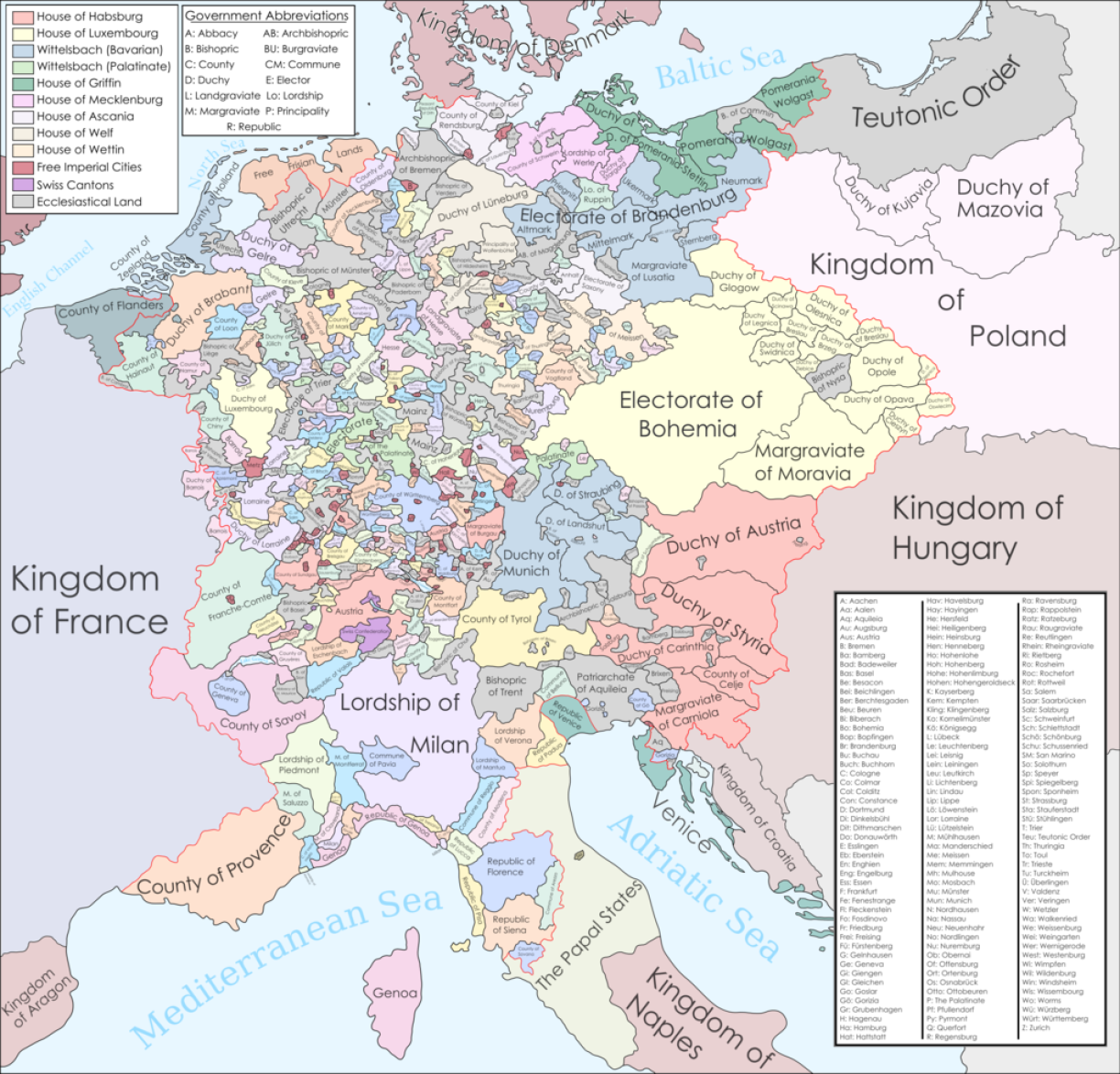 The Holy Roman Empire in 1356.