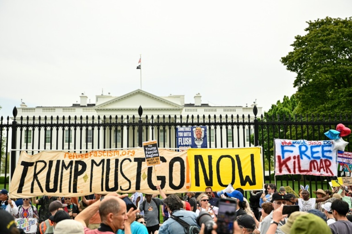 Protesters marched on the White House in the second major protest against President Donald Trump and his policies in recent weeks