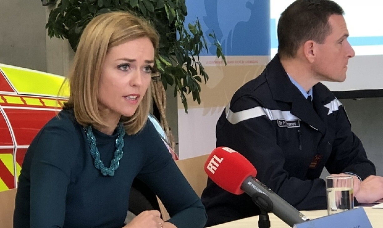 Taina Bofferding during the press conference.