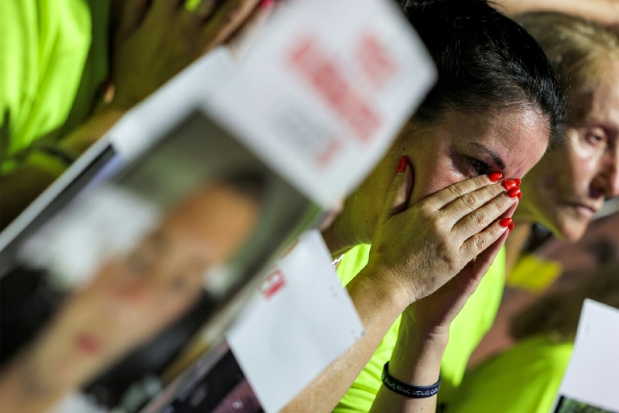 Manifestation anti-gouvernementale organisée par les familles d'otages israéliens, à Tel-Aviv le 27 septembre 2025