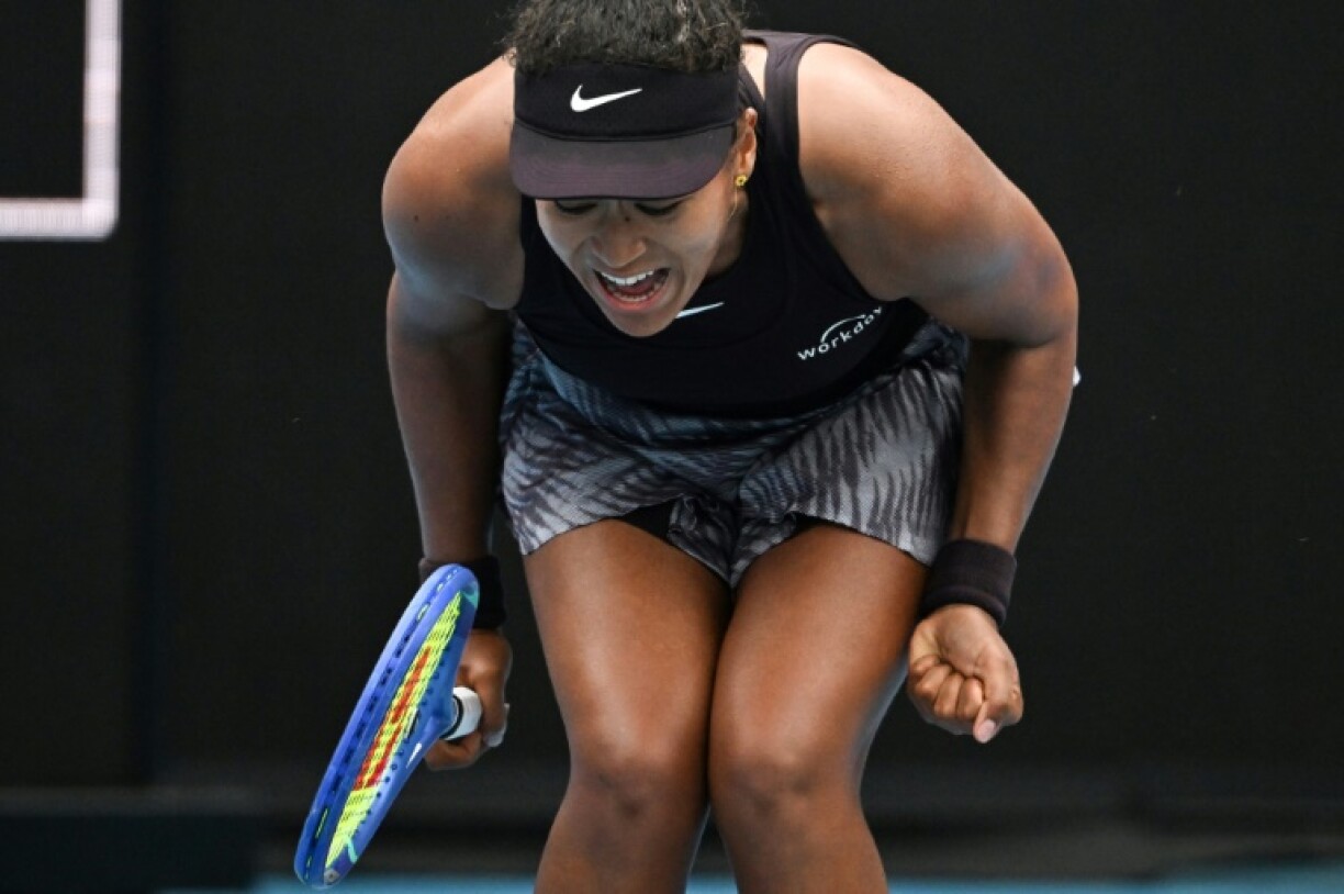 Japan's Naomi Osaka reacts after a point against Czech Republic's Karolina Muchova.