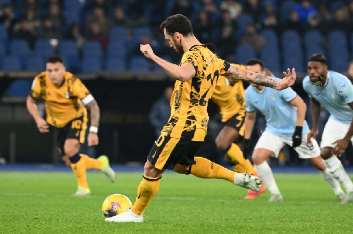 Hakan Calhanoglu started the rout for Inter Milan at Lazio with the penalty which opened the scoring