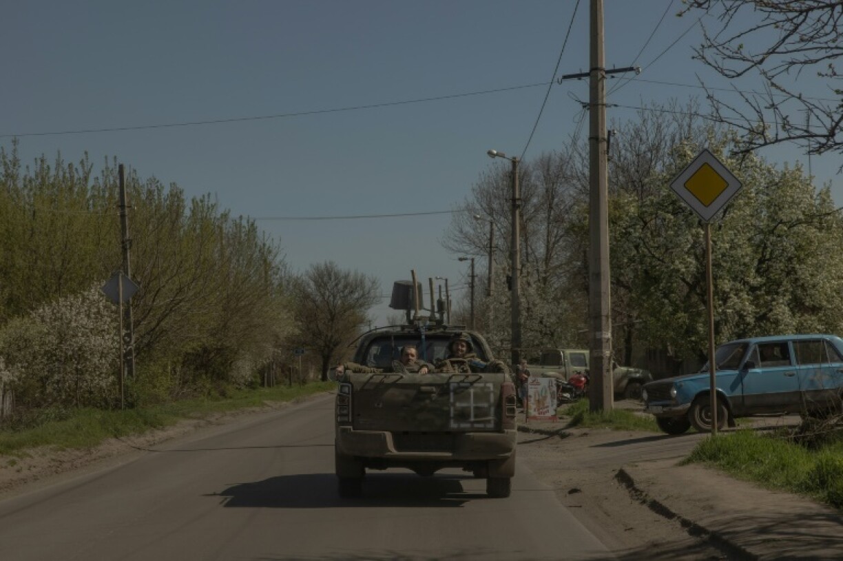 There was unusually little smoke in the blue skies over Ukraine's Kostyantynivka