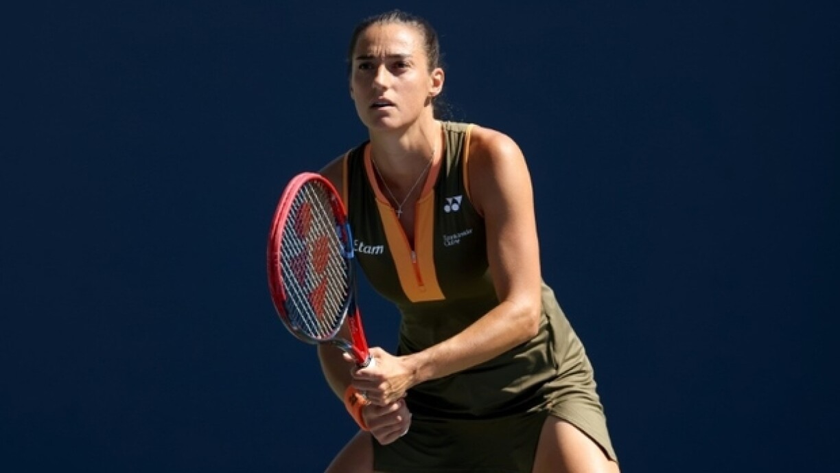 La Française Caroline Garcia au premier tour de l'US Open le 25 août 2025 à New York