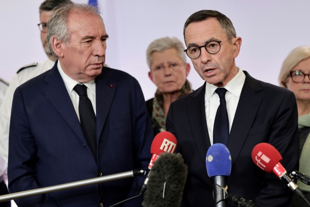 Retailleau (right) was speaking after a crisis meeting chaired by France's new Prime Minister Francois Bayrou (left)