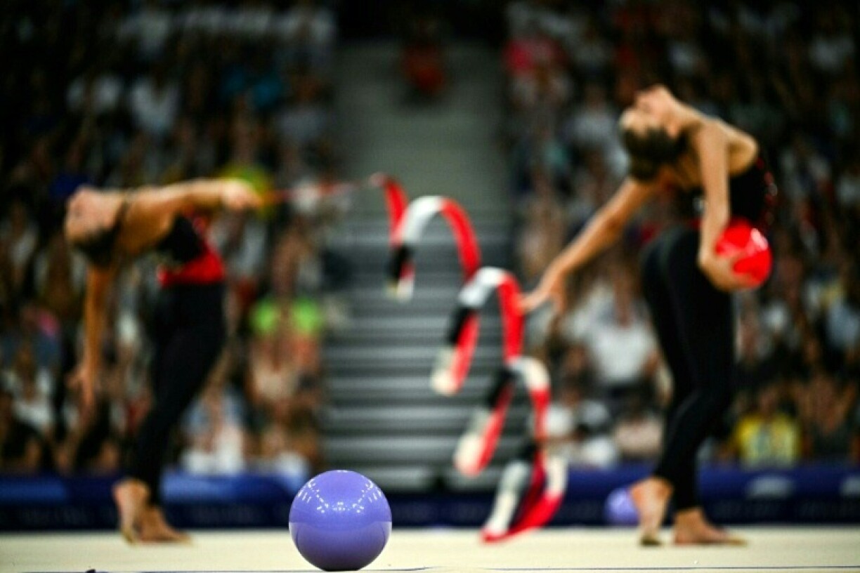 Gymnasts compete during last year's Paris Olympics