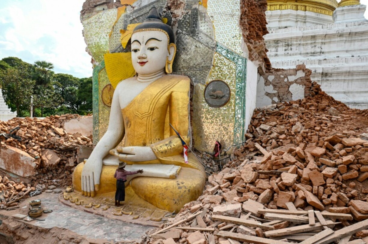 Religious institutes, apartments, tea shops and hotels were razed or heavily damaged in the earthquake