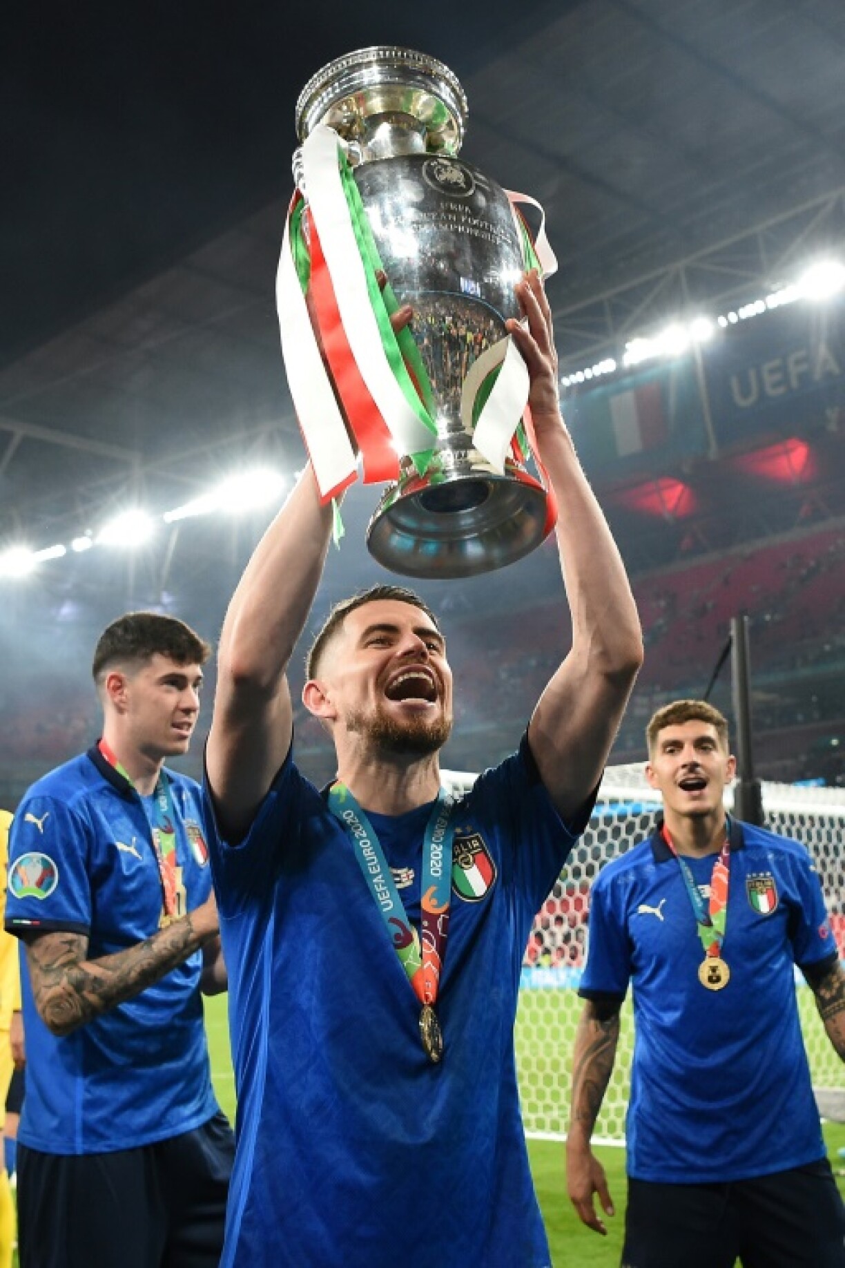 Jorginho vainqueur de l'Euro avec l'Italie à Wembley, le 11 juillet 2021