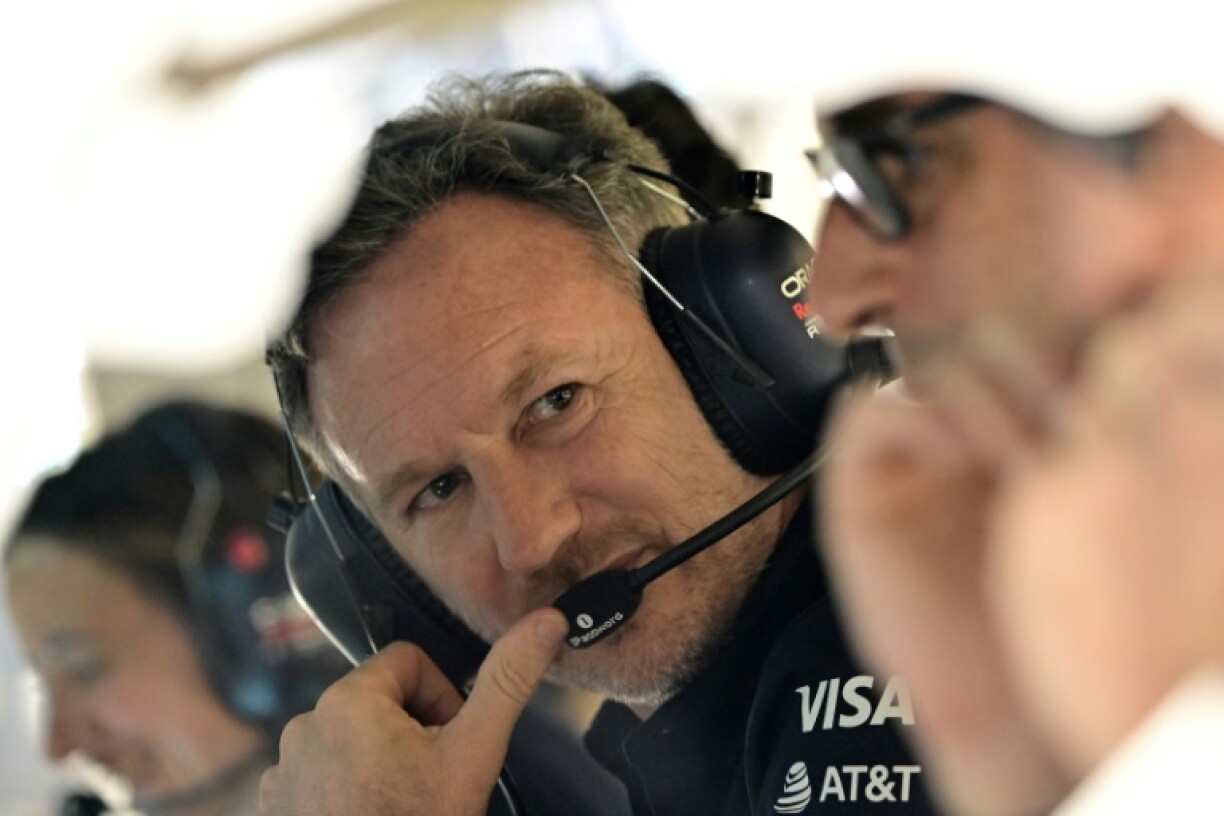 Christian Horner on the pit lane in Bahrain