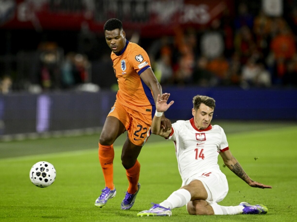 Denzel Dumfries caused havoc down the right for the Netherlands