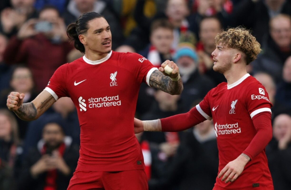 Darwin Nunez, buteur lors de la rencontre de Liverpool contre Burnley à Anfield samedi en Premier League
