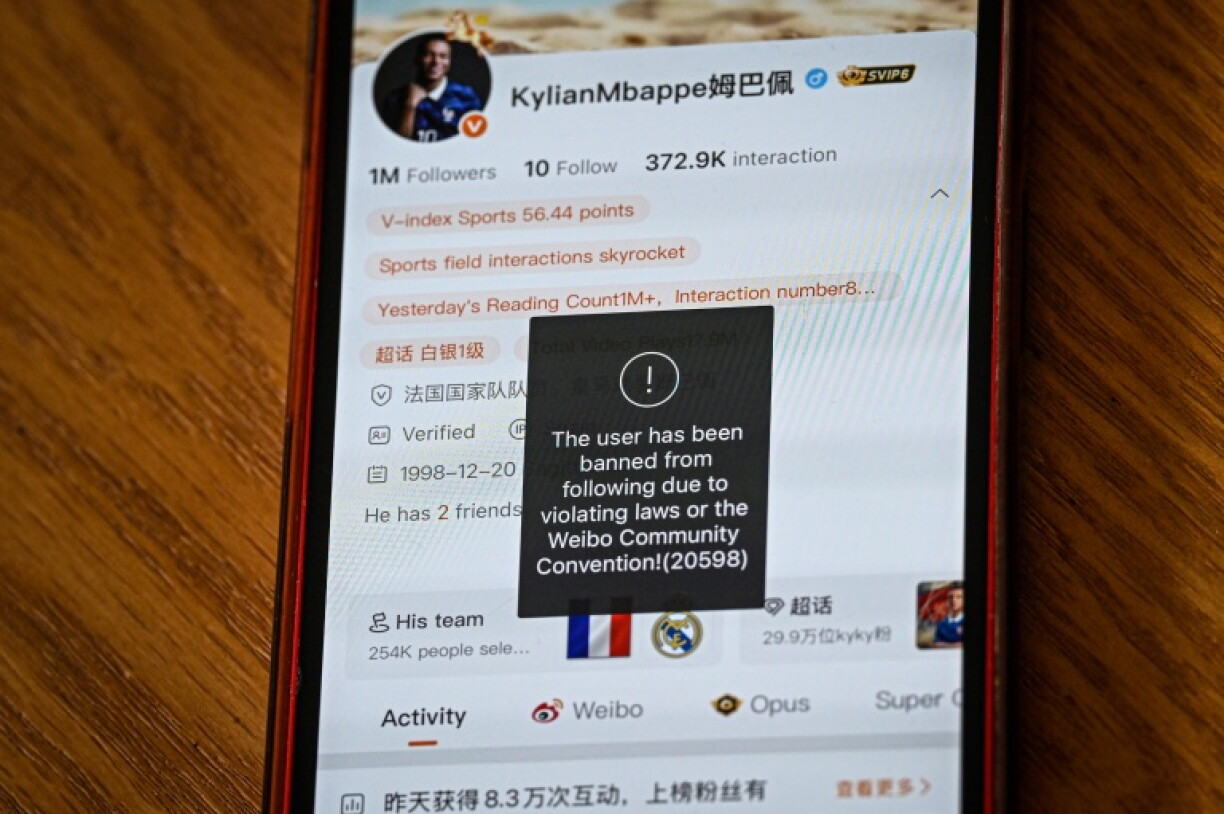 Kylian Mbappe has been shut out of Chinese social media Weibo after he joked about Mao Zedong