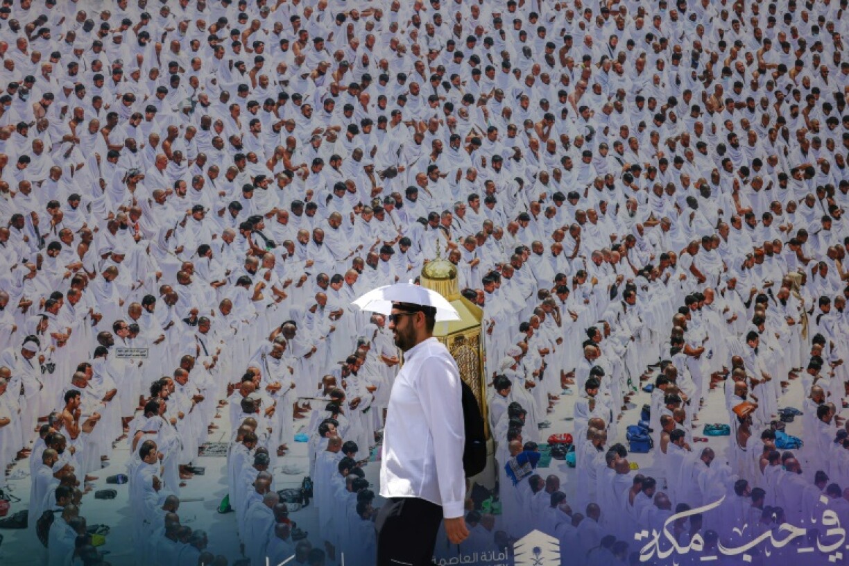 A Muslim worshipper walks on the streets in Saudi Arabia's holy city of Mecca during the annual Hajj pilgrimage