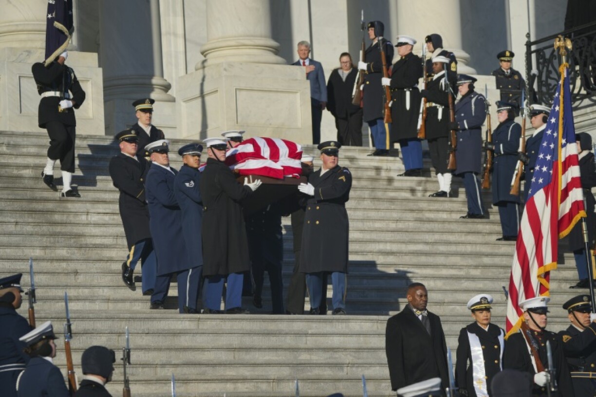 The remains of former US president Jimmy Carter leave the US Capitol