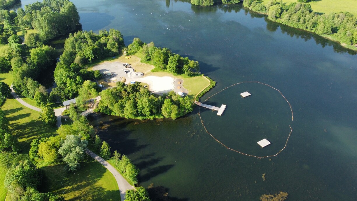 Le lac d'Echternach vu du ciel.