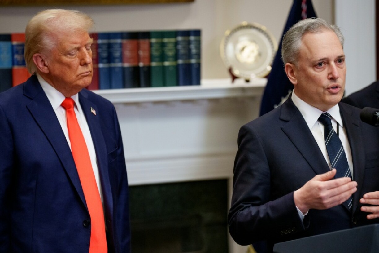 Crypto czar David Sacks speaks at the White House on March 3, 2025 next to President Donald Trump