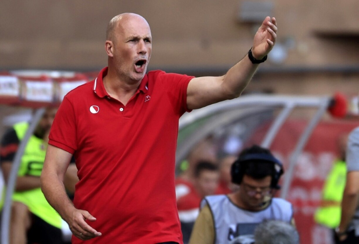 L'entraîneur belge de l'AS Monaco, Philippe Clement, pendant le match de L1 contre le Stade Rennais, à Monaco, le 13 août 2022