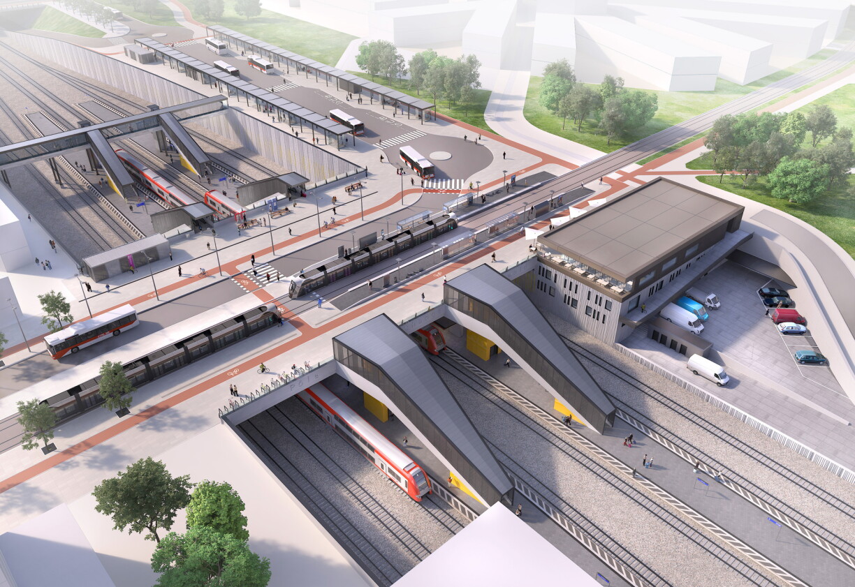 Le futur Pôle d'échange Howald est le plus spectaculaire des trois pôles d'échanges multimodaux (tram, train, bus, voitures, vélos, piétons) qui seront construits sur le nouveau tracé. Il conduira à l'agrandissement de la gare de Howald.