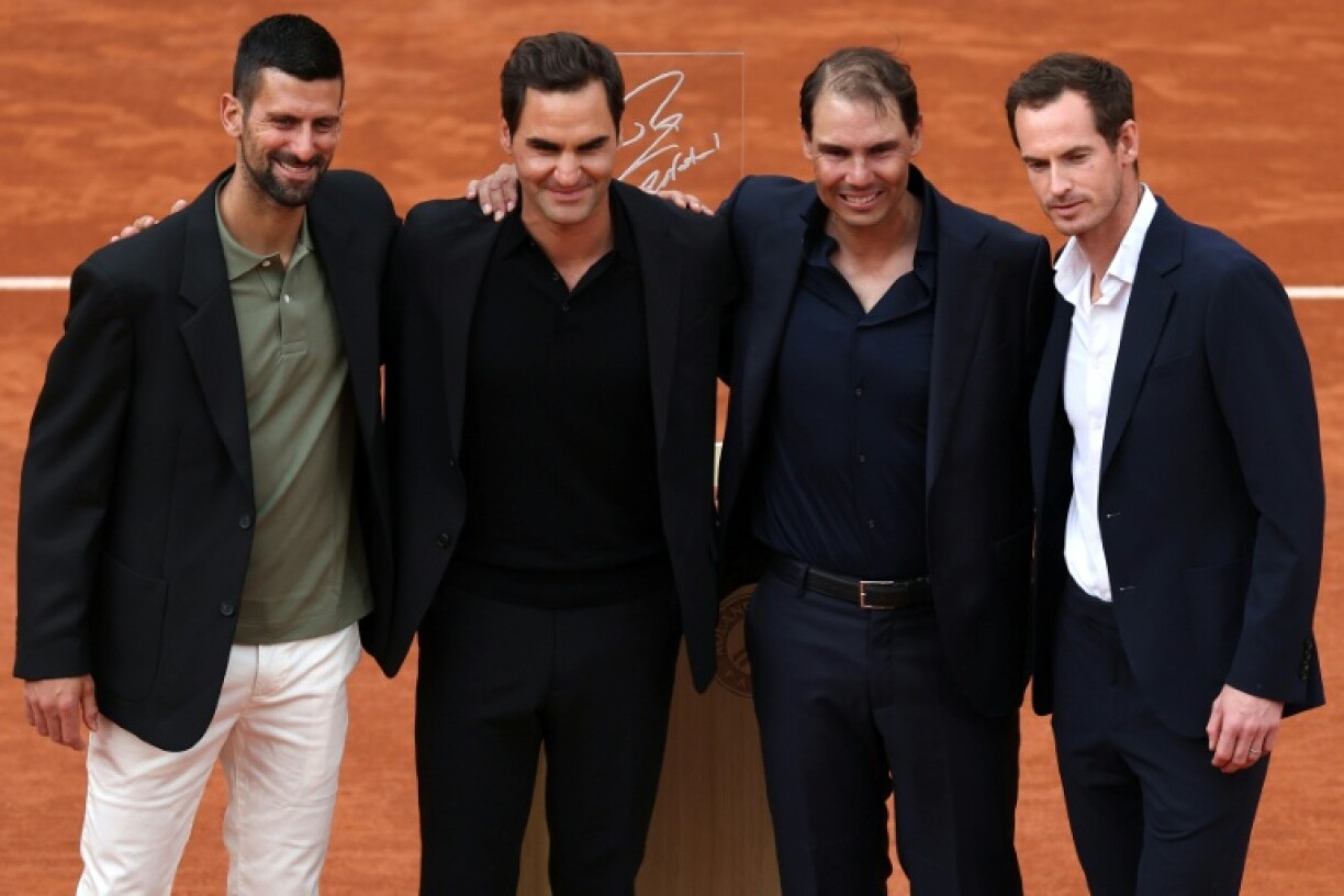 Rafael Nadal was greeted by his old rivals at Roland Garros