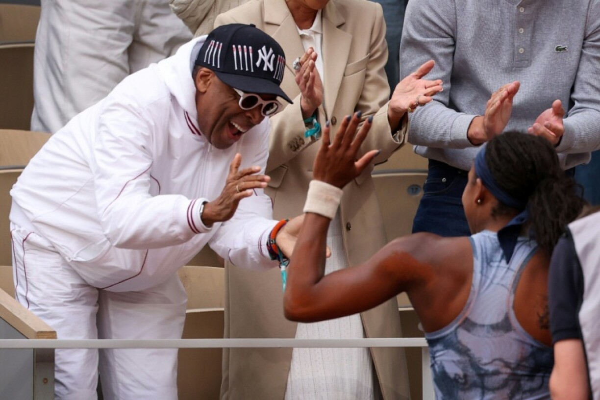 Coco Gauff celebrated her win with Spike Lee