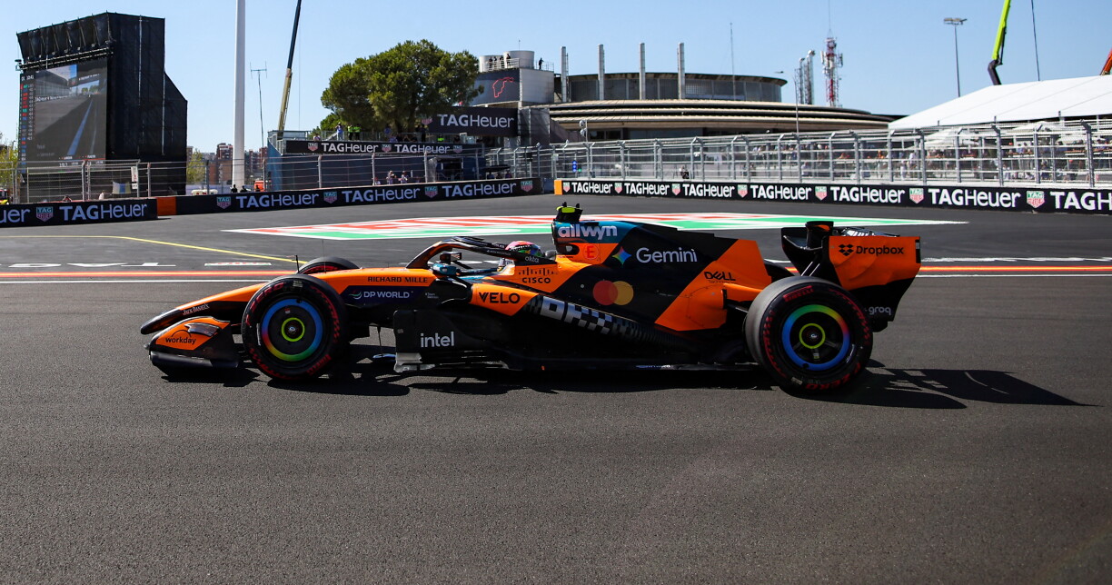 De Lando Norris ass um neie Circuit zu Madrid déi bescht Zäit am Qualifying gefuer.