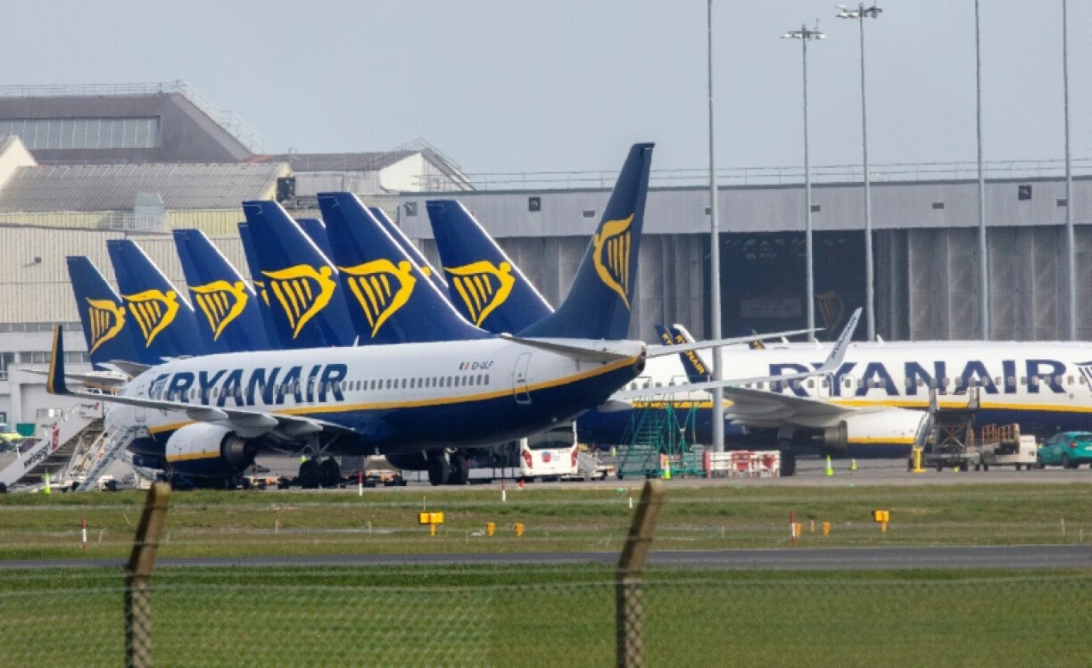 Des avions de Ryanair sur le tarmac de l'aéroport de Dublin le 23 mars 2020