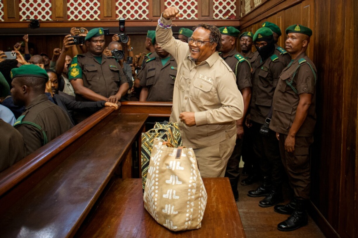 Tanzanian opposition leader Tundu Lissu (C) is the favourite to win the prize