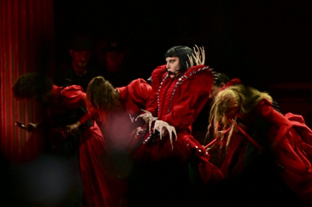 La popstar américaine Lady Gaga lors d'un gigantesque concert gratuit sur la plage de Copacabana, à Rio de Janeiro, en mai 2025.