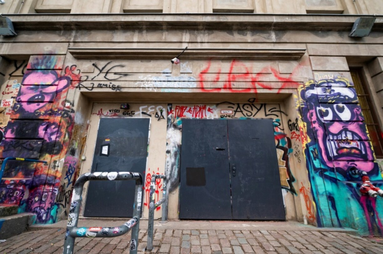 A daytime view of the entrance to Berlin's Berghain techno venue, seen in a December 2021 file picture