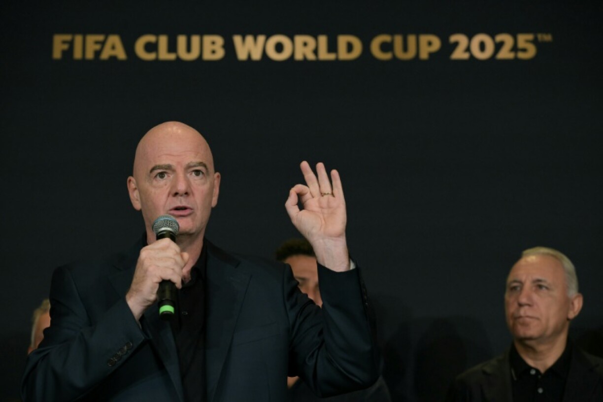 FIFA president Gianni Infantino speaks at Trump Tower in New York on Saturday