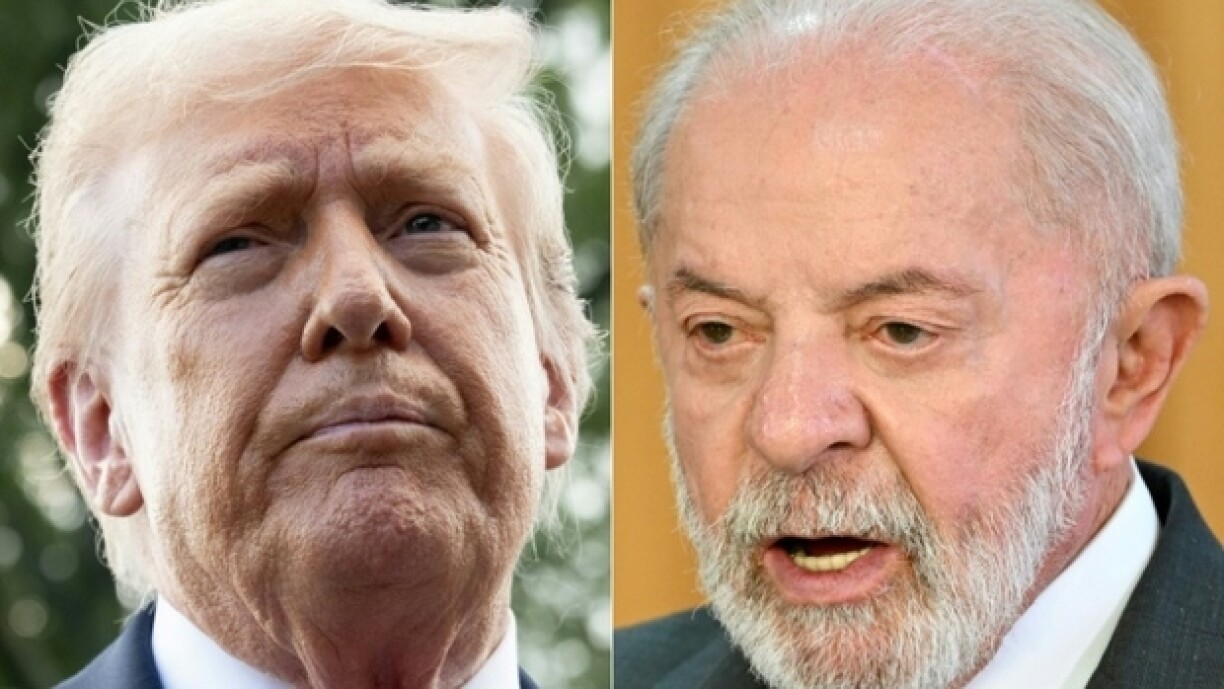 Combinaison de portraits du président américain Donald Trump (gauche), pris le 11 septembre 2025 à Washington, et du président brésilien Lula (droite), pris le 18 août 2025 à Brasilia