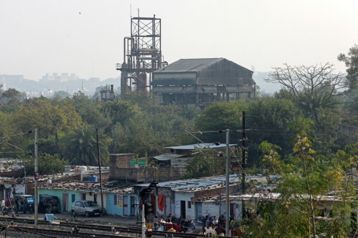 This photograph, taken in November 2024, shows the shuttered Union Carbide factory in Bhopal