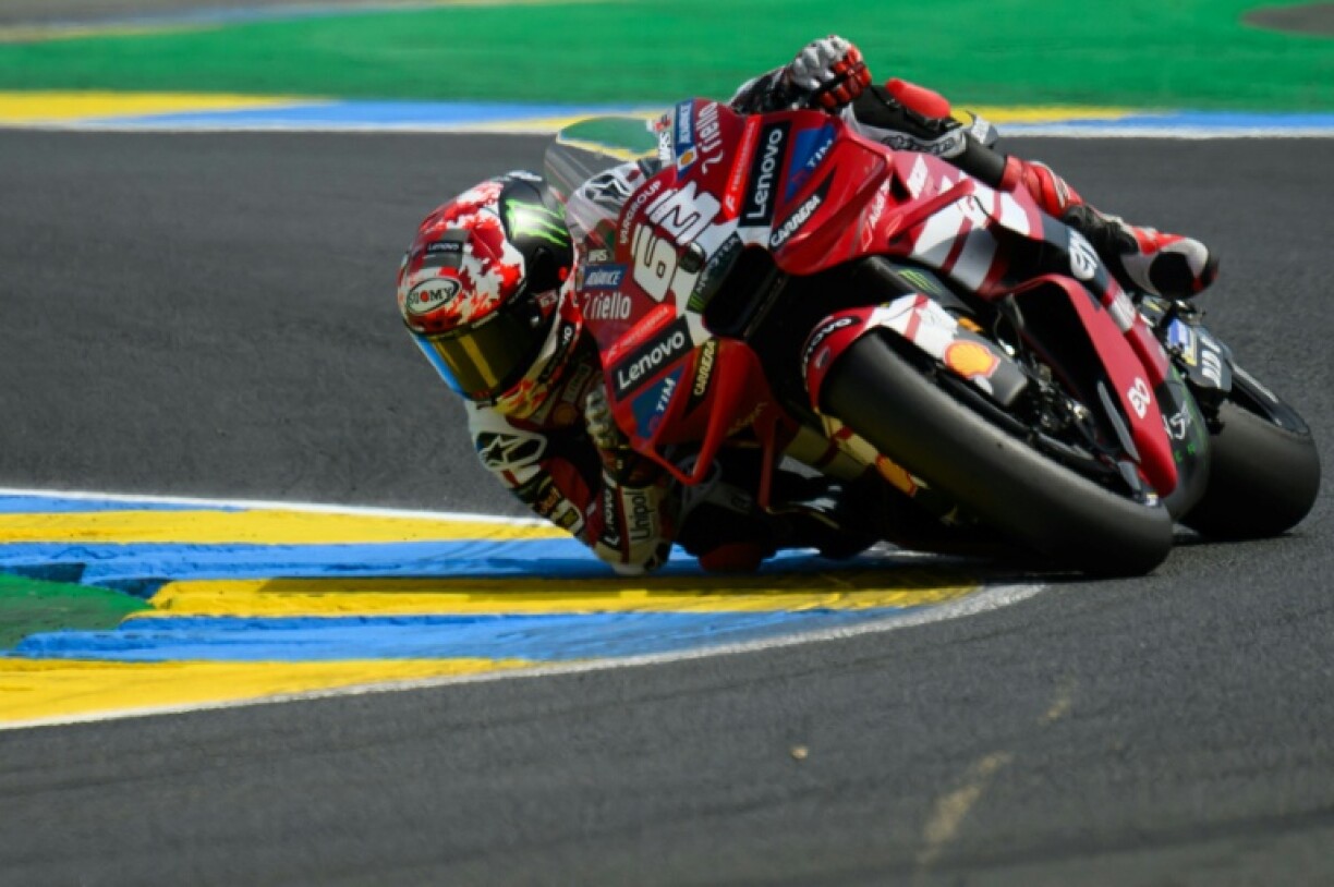 Le pilote italien Francesco Bagnaia lors de la course sprint du Grand Prix du Mans en MotoGP le 9 mai 2026