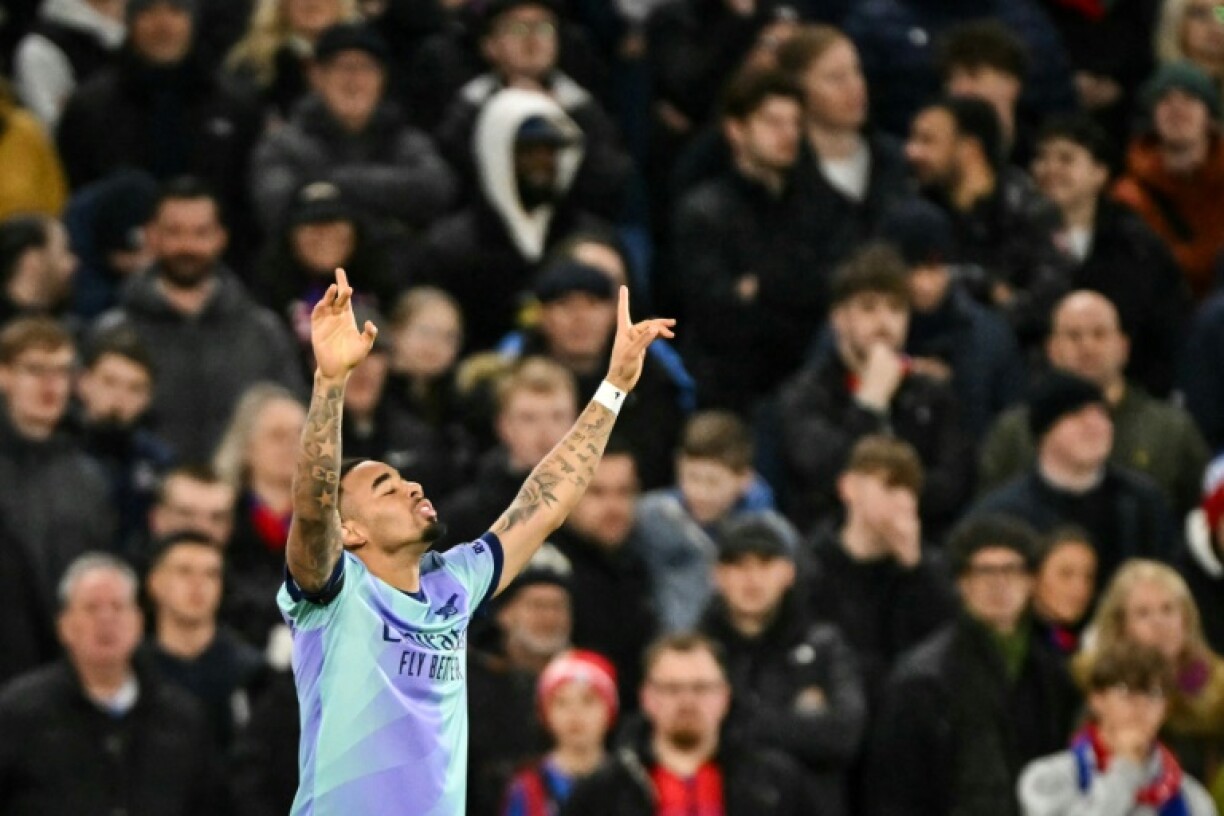 Arsenal's Gabriel Jesus scored his first Premier League goals since January against Crystal Palace