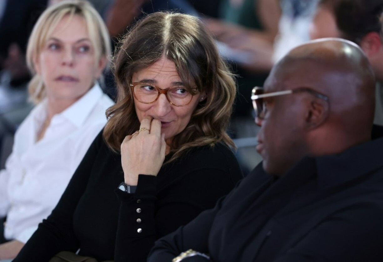 Kylian Mbappe's father Wilfrid Mbappe and mother Fayza Lamari attend a press conference given by their son's legal team on Thursday