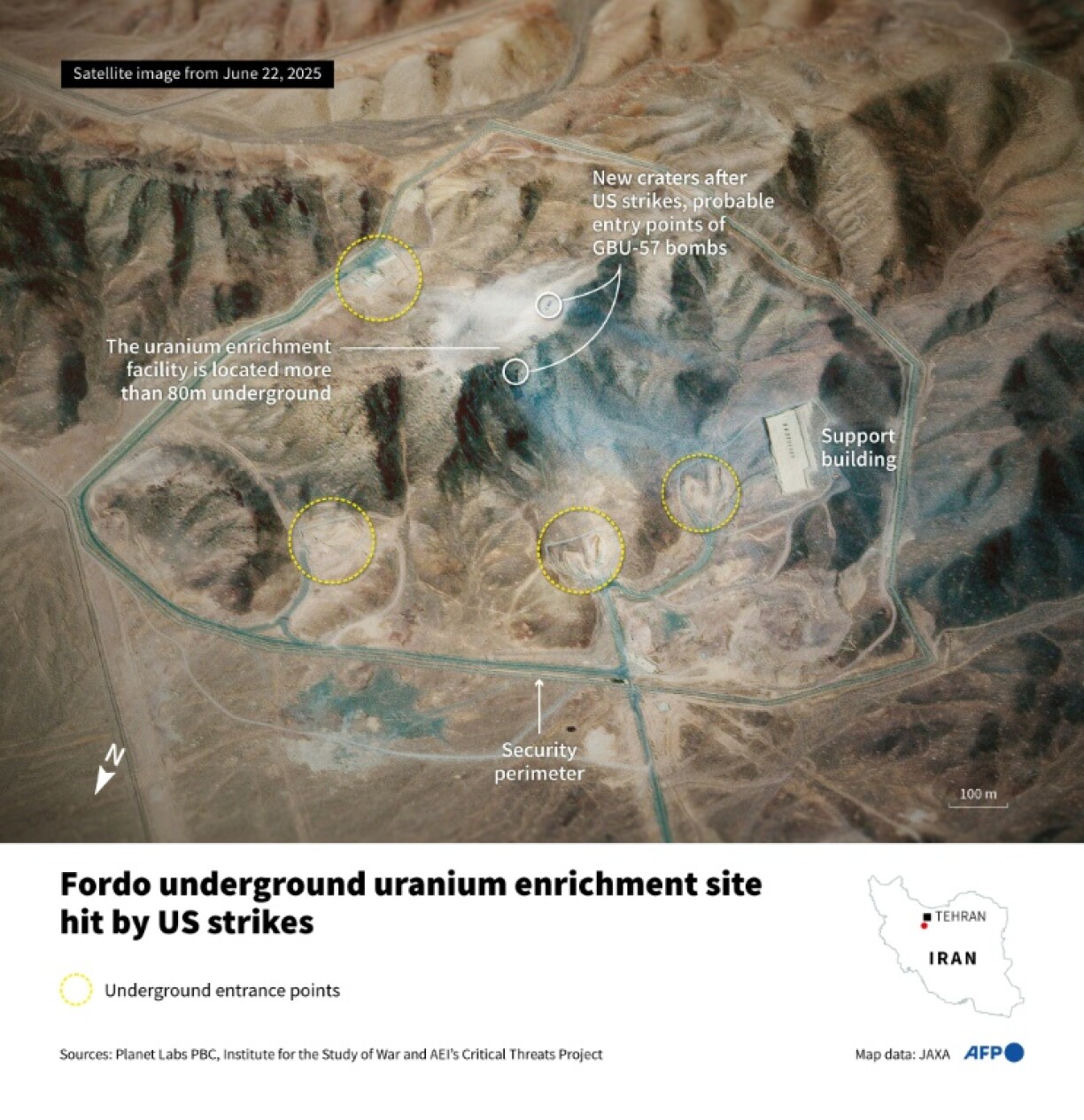 Fordo underground uranium enrichment site hit by US strikes