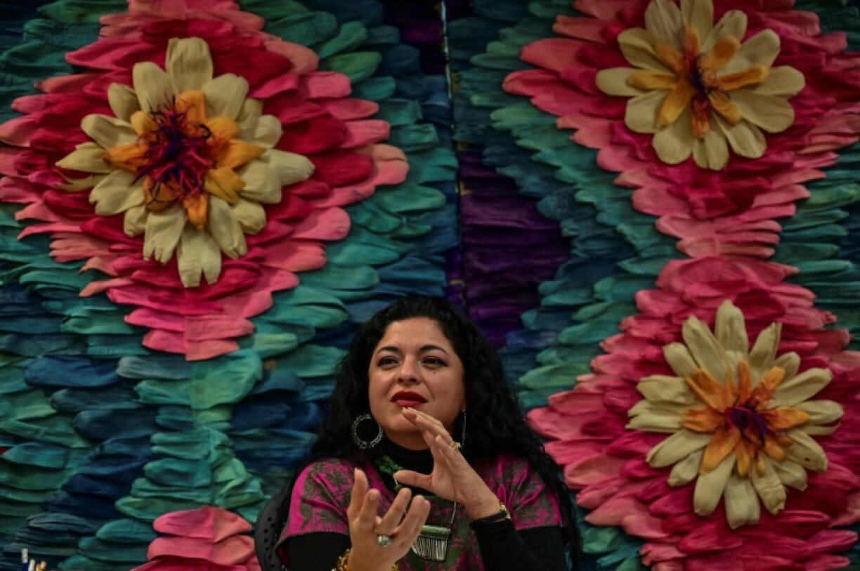 La ministre mexicaine de la Culture, Alejandra Frausto, lors d'un entretien avec l'AFP le 3 novembre 2021 au centre culturel Los Pinos à Mexico