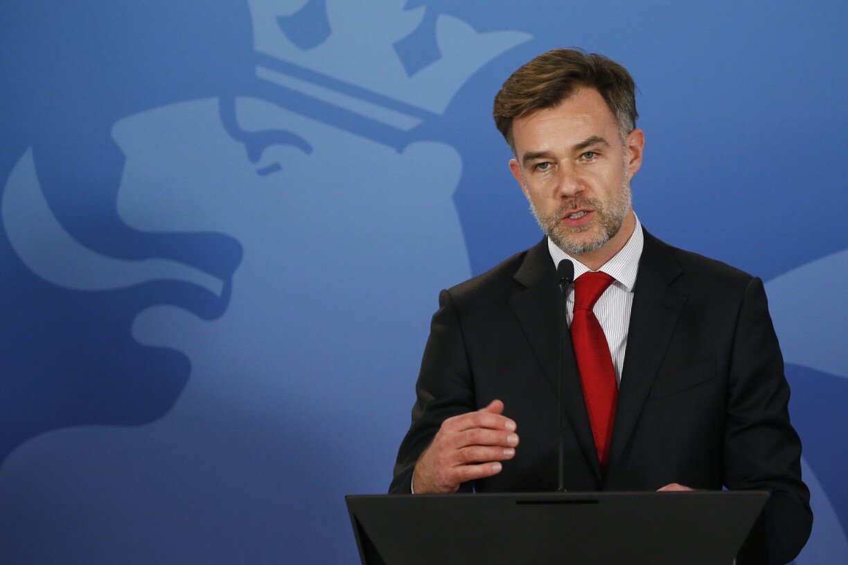 Minister of the Economy Franz Fayot, pictured here in an earlier press conference.