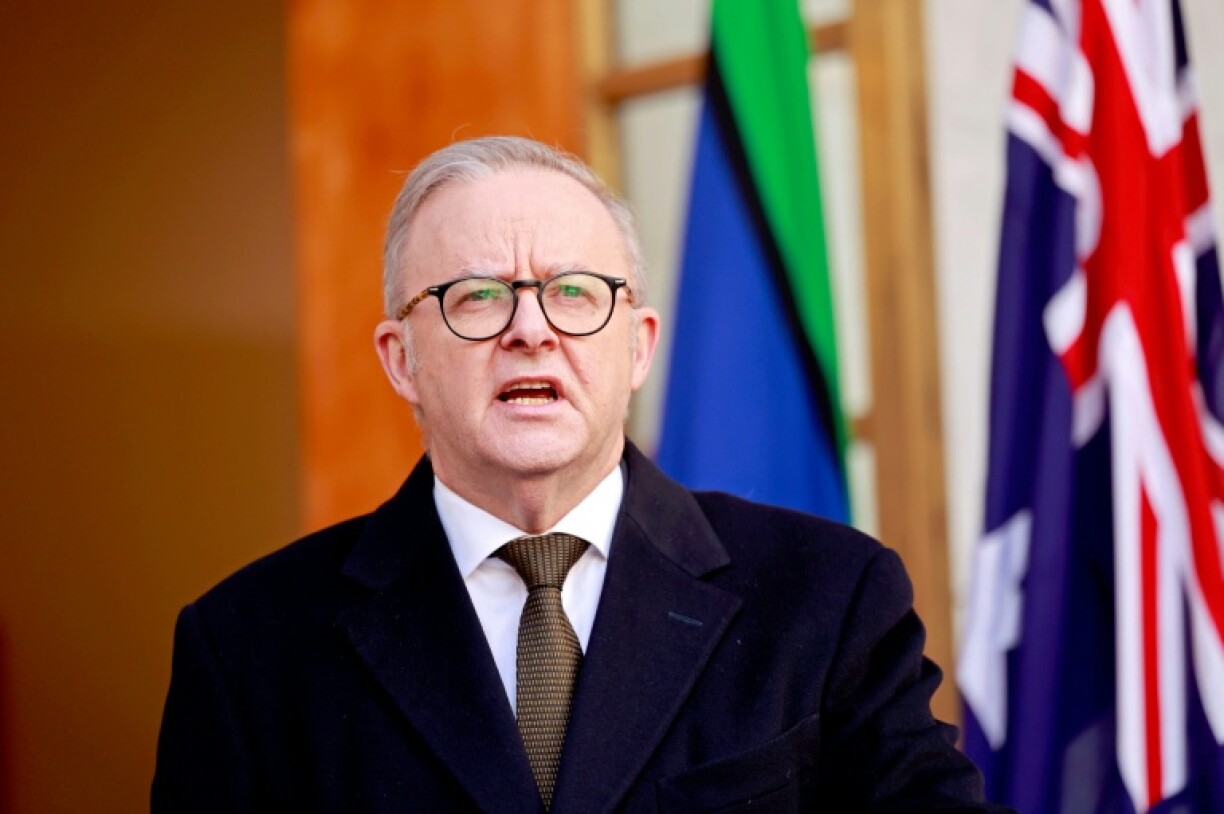 Le Premier ministre Anthony Albanese le 11 août 2025 lors de l'annonce de son intention de reconnaître l'Etat de Palestine