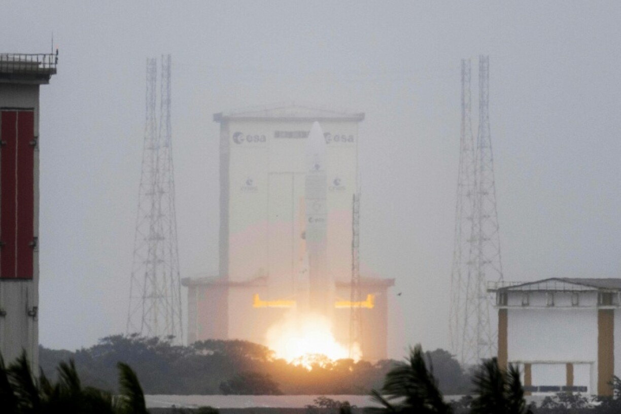 The rocket carrying the four-tonne satellite took off from France's Kourou space base in French Guyana