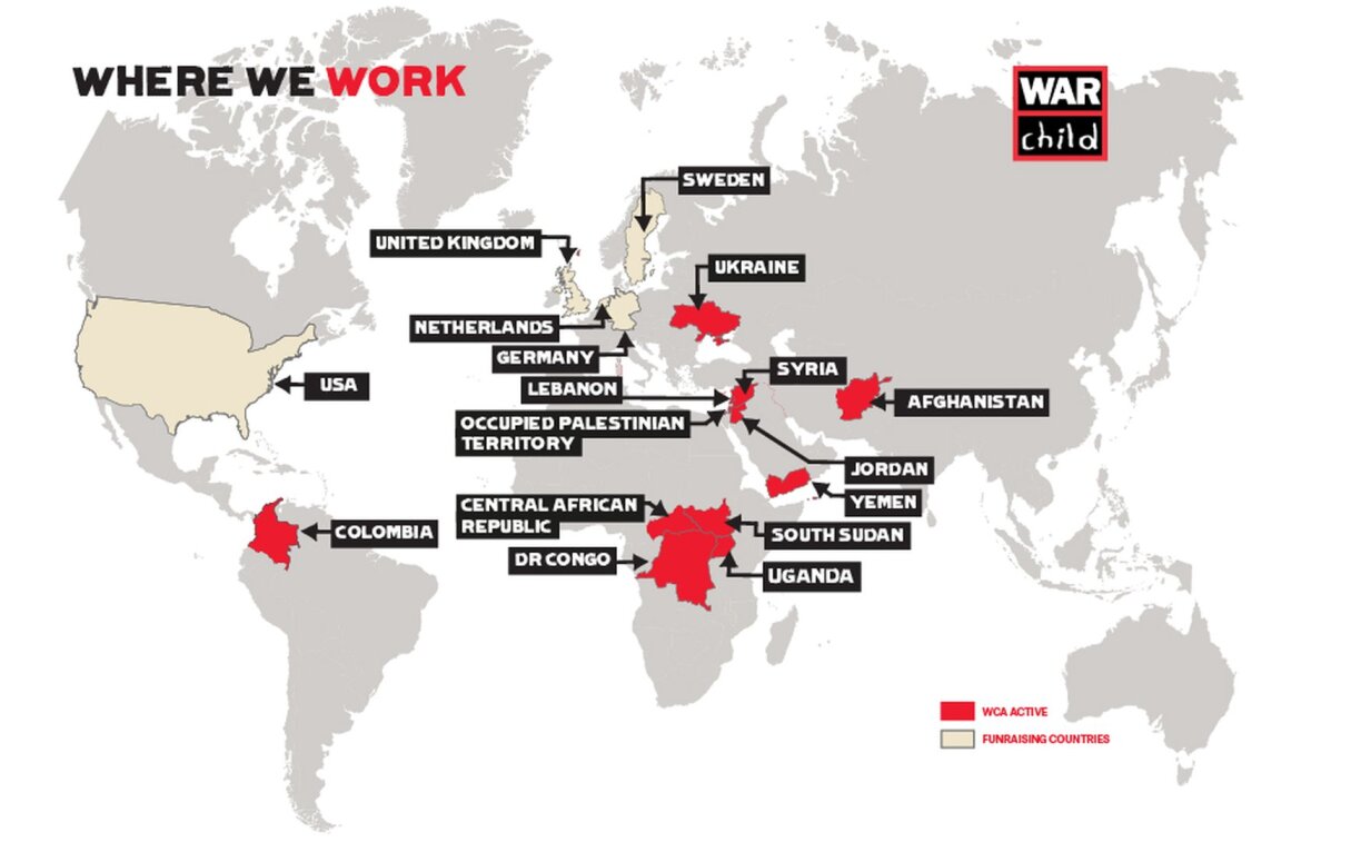 Focusing their fundraising efforts in developed countries, War Child operates all over the world.