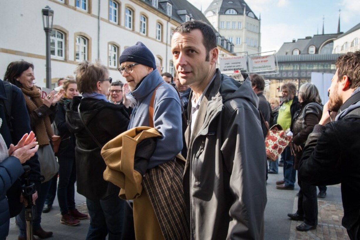 Edouard Perrin devant la cour d'appel de Luxembourg en mars 2017 lors du procès Luxleaks