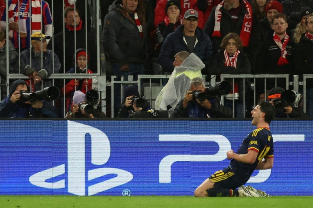 Arsenal's Declan Rice celebrates his late equaliser