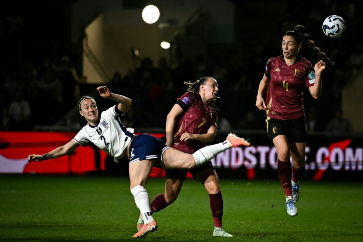Lucy Bronze opens the scoring for England