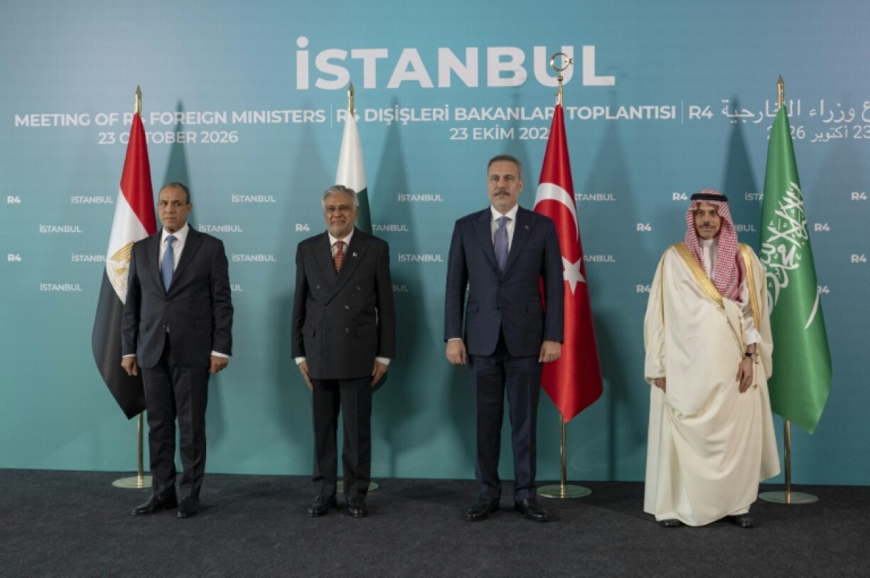 Top diplomats from the newly created R4 group comprising Turkey, Saudi Arabia, Pakistan and Egypt meet in Istanbul