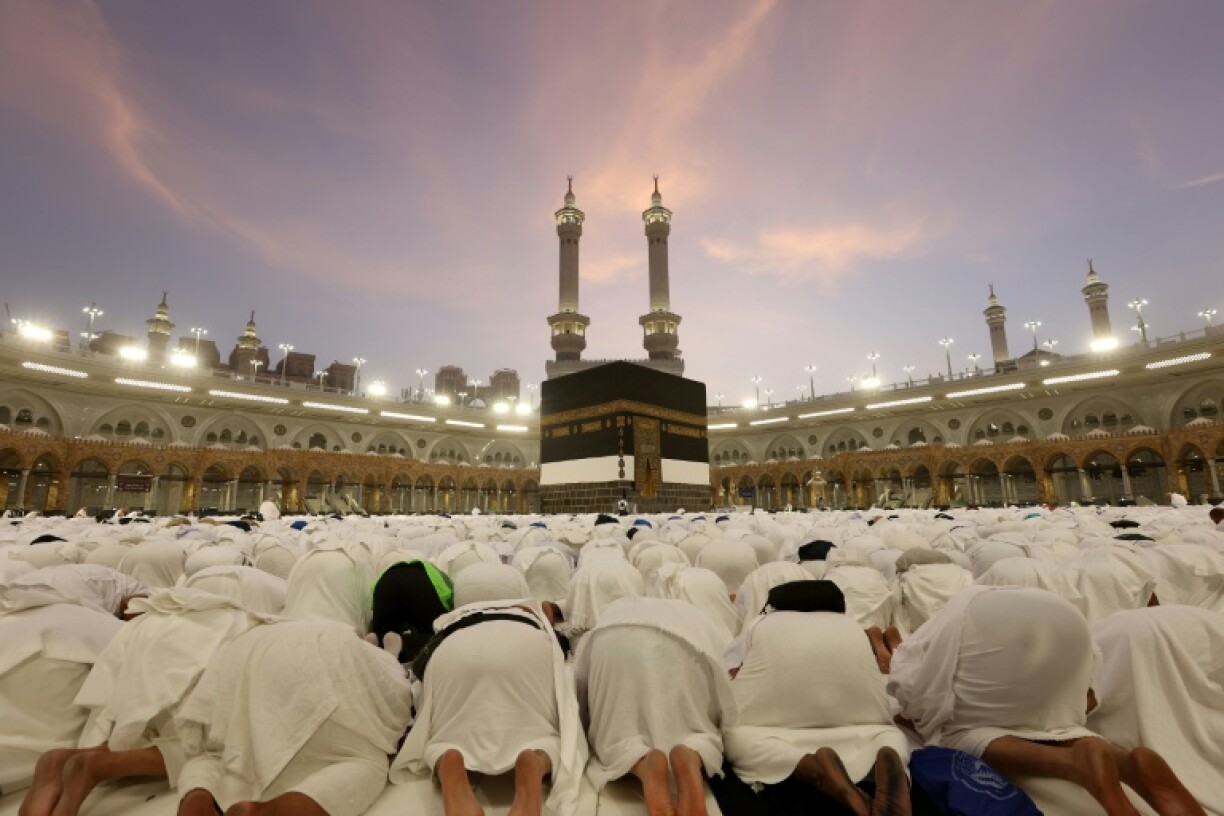 Muslim worshippers also pray around the Kaaba, Islam's holiest shrine, during the pilgrimage