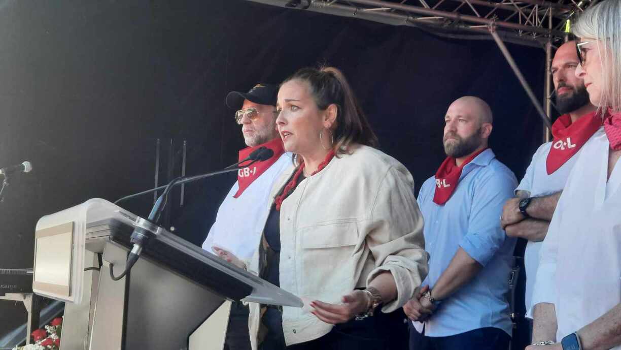 Nora Back prononce son discours au Grund le 1er mai 2025