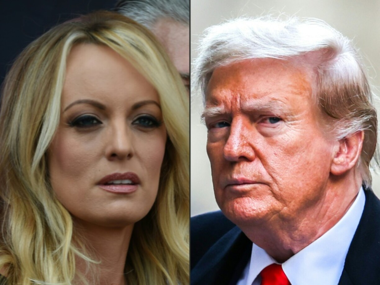 (COMBO) Stormy Daniels à Hollywood et Donald Trump à New York